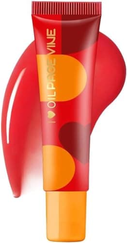 Image of Pout Preserve Peptide Lip Treatment - Hydrating Lip Balm and Summer Lip Gloss, Shiny Lip Stain Tint, Long Lasting Lip Gloss Plumping Lip Oil for Women (Blood Orange)