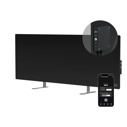 Image of AENO Smart LED Infrared Panel Heater with WiFi 700W Energy Saving and Environmentally Friendly Infrared Heater Indoor Horizontal/Vertical Wall Mountable or Freestanding Reddot Winner 2023, Black