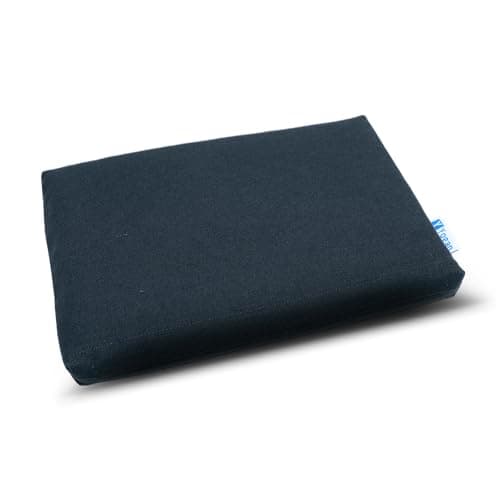 Image of Yogan Head Cushion/Headpad (1") for Yoga/Pilates | Organic Cotton Outer Cover (Removable & Washable) | Inner Cover with Recycled Fiber Filling | 30cm×20cm×2.5cm (Charcoal Grey)