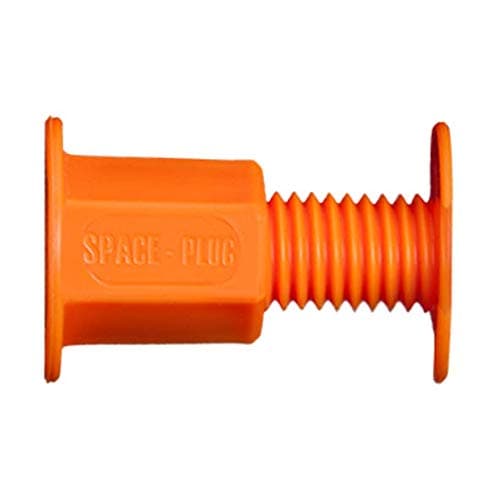 Image of Space-Plug Adjustable Spacer Fixings (Regular size for 30-50mm gaps), 250 Pack of Original Orange Spacers, Professional & DIY use for kitchen, bedroom, bathroom & furniture installations