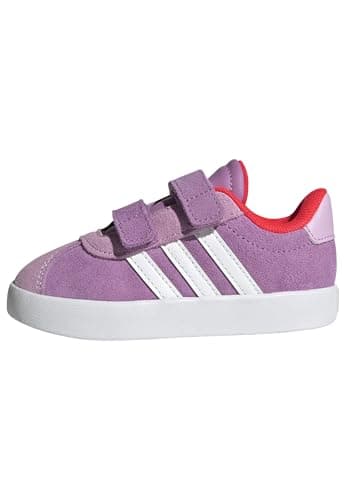 Image of adidas Unisex Baby VL Court 3.0 Shoes Infants, Preloved Purple/Cloud White/Lucid Red, 4 UK Child