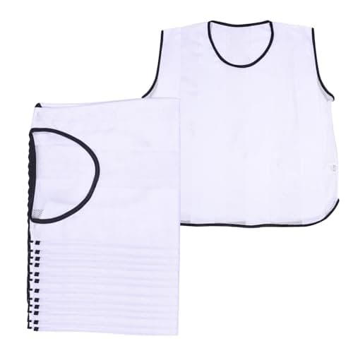 Image of A2Z 12 Pack Sports Training Mesh Bibs Lightweight - Sports Bibs White 12 Pack 4-8