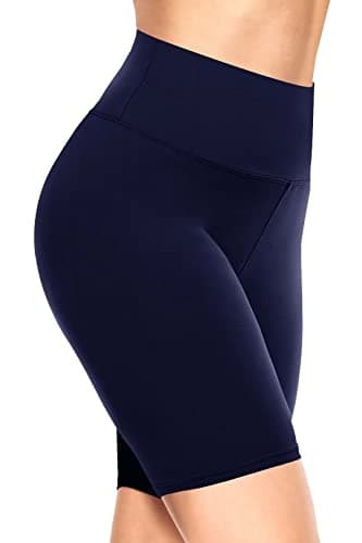 Image of TNNZEET Cycling Shorts Women High Waisted Ladies Cycle Leggings for Gym Biker Running （Navy,S-M）