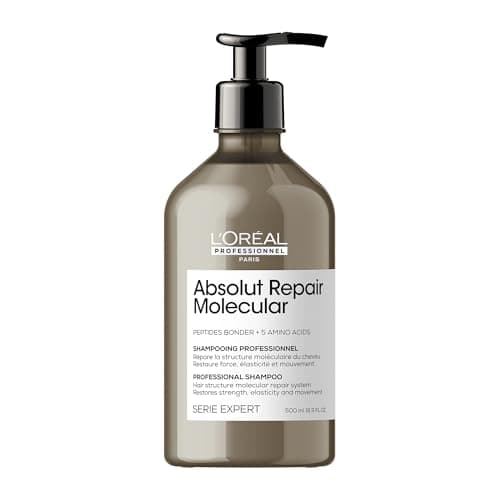 Image of L’Oréal Professionnel Absolut Repair Molecular Sulphate Free Shampoo 500ml, For Extremely Damaged Hair, Molecular Peptides Bond Repair, Restore Strength & Elasticity