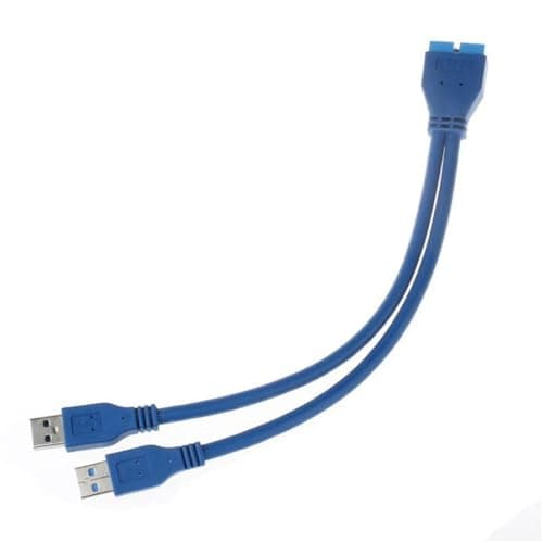 Image of JSER 43237-2 2 Port USB 3.0 A Male to 20 Pin Male Motherboard Extension Cable Adapter