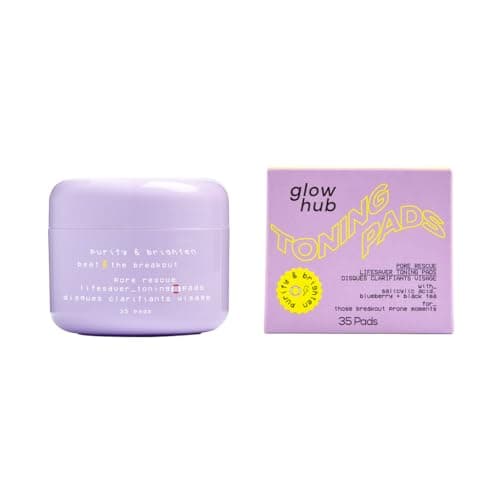 Image of Glow Hub Purify & Brighten Pore Rescue Toning Pads with Salicylic Acid for Blemish Prone Skin 35pk
