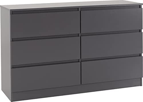 Image of Seconique Malvern 6 Drawer Chest in Grey