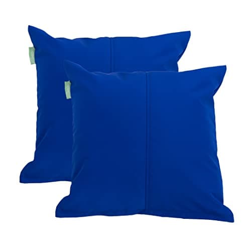 Image of Gardenista Large Garden Scatter Cushion | Water Resistant Hollowfibre Filled Outdoor Seating Furniture Pillow | Great for Patio Rattan Chairs | Comfy & Lightweight (2, Blue)