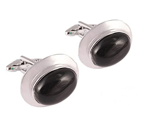 Image of Black Onyx Cufflinks Men Large Black Stone cufflinks Black Onyx Wedding Cufflink Large Black Onyx Cufflinks Sterling Silver Onyx Cufflinks Men