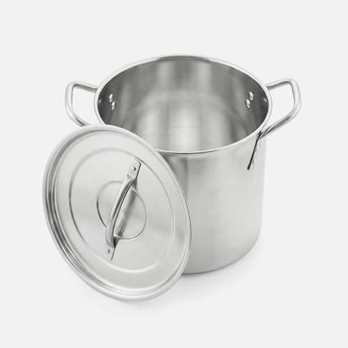 Image of Winsome Stainless Steel Stock Pot with Lid - 6 litres - Bottom Deep Stew Sauce Soup Pasta Cooking Pot Home Brew Boiling Pot Set