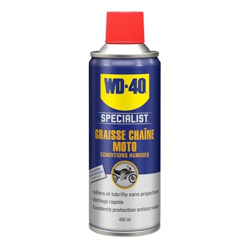 Image of WD-40 - Specialist Moto - Aerosol Grease for Motorcycle Chains - Idea for Wet and Off-Road Conditions - 400 ml