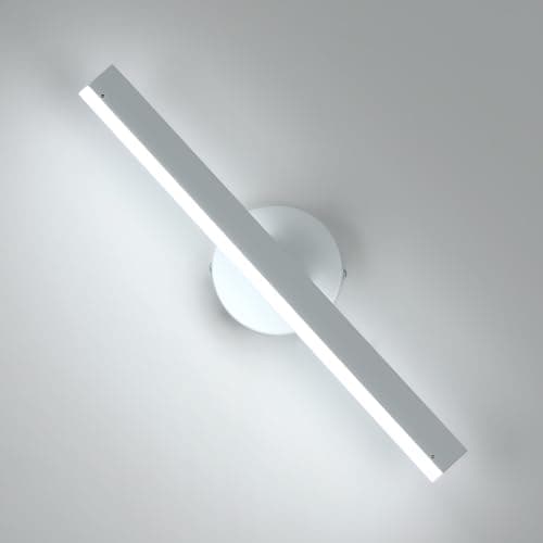 Image of Riserva LED Wall Light, 12W Wall Sconce White, 300° Rotatable Linear Wall Lamp Modern for Bedroom, Living Room, Study, Mirror, Corridor, 6500K Cold Light