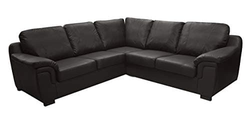 Image of Sofas and More AMY CORNER SOFA SUITE IN BLACK PU LEATHER