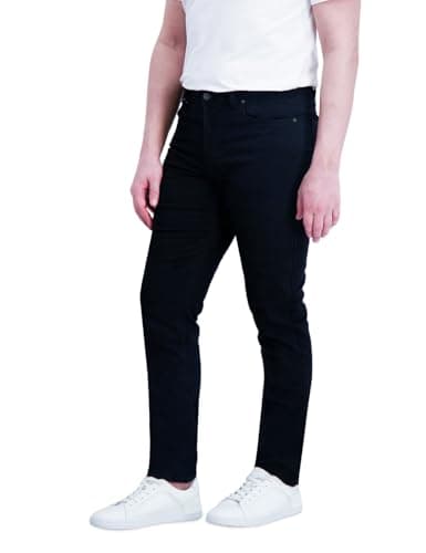 Image of DKNY Mens Casual 5-Pocket Pants with Stretch, Black, 38W x 30L