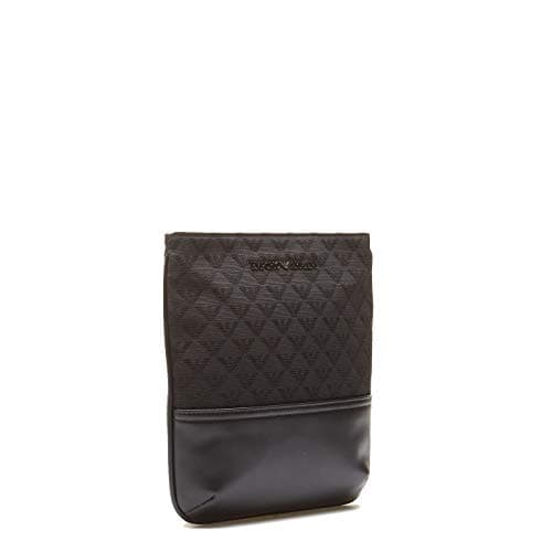 Image of Emporio Armani Mens Jaquard Logo Cross Body Bag Cross Body Bag Black ONE SIZE