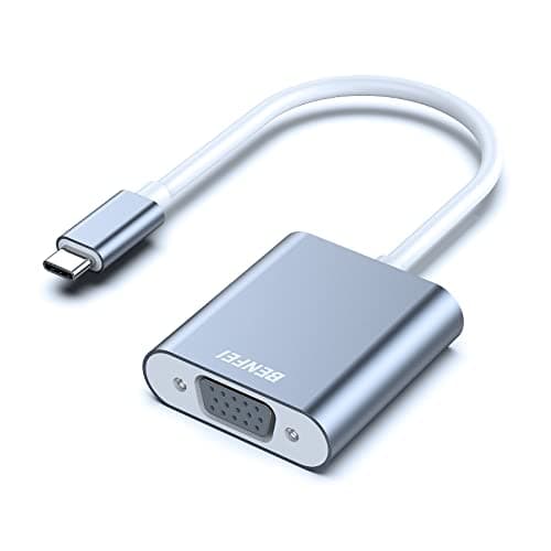 Image of BENFEI USB C to VGA Adapter, Thunderbolt 3/4 to VGA Adapter Compatible with iPhone 15 series, MacBook Pro/Air 2023, iPad Pro, iMac, S23, XPS 17, Surface Book 3 and More [Aluminium Shell,Grey]