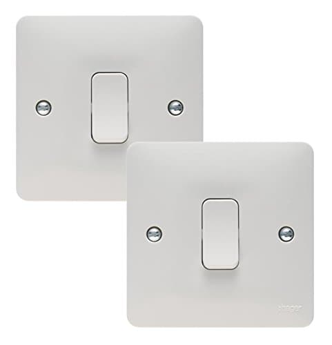 Image of Hager 10AX 1 Gang 2 Way Wall Switch - Sollysta Range (2 Pack)