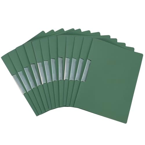 Image of SOYIRI 12 Pack Clip Report Folder A4, Report Covers Presentation Folders with Clip, Plastic Folders for Office Business Documents-Green