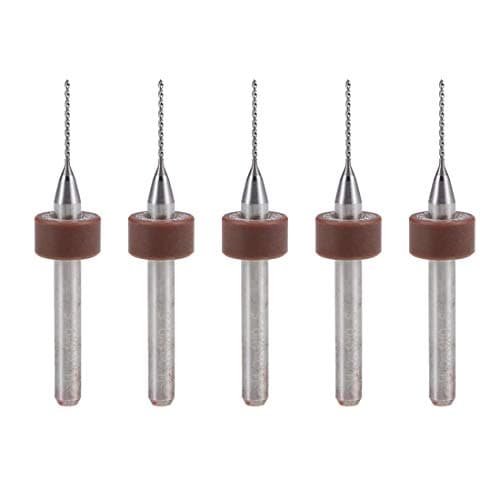 Image of sourcing map PCB Drill Bits 0.6mm Tungsten Carbide Rotary Tool Jewelry CNC Engraving Print Circuit Board Micro Drill Bits 1/8 Inch Shank 5 Pcs