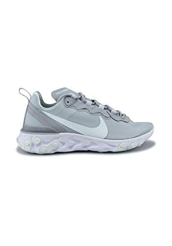 Image of Nike W Nike React Element 55, Women’s Track & Field Shoes, Multicolour (Wolf Grey / Ghost Aqua / White 005), 4.5 UK (38 EU)