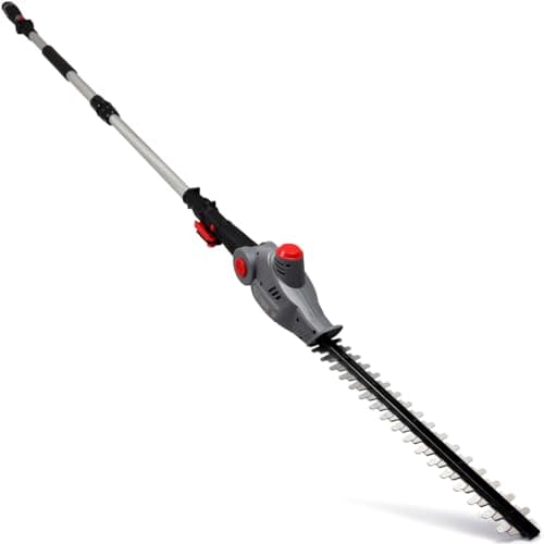 Image of NETTA Cordless Pole Hedge Trimmer with Battery and Charger- 12V Long Reach Telescopic Garden Trimmer with 2.35m Extension, 45cm Diamond Cutting Blade, 135° Pivoting Head - Tree & Hedge Cutter
