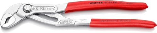 Image of KNIPEX Cobra High-Tech Water Pump Pliers Self-Service Card Chrome-Plated with Non-Slip Plastic Coating 250 mm, 87 03 250 SB