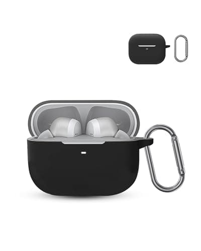 Image of for Amazfit PowerBuds Pro Wireless Earbuds,daunke Soft Silicone Protective Cover,Skin Case with Carabiner,Full Protection,Black