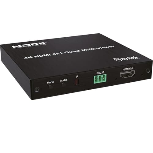 Image of AV:Link | 4K HDMI Multi-viewer 4x1 | Seamless HDMI Switching with IR Remote, Multiple Display Options for CCTV, Gaming, Hospitality, and Entertainment
