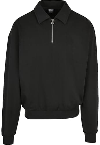 Image of Urban Classics Men's Shirt Collar Crew, Black, XXL