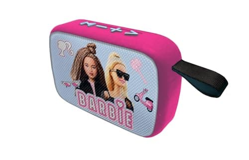 Image of LEXIBOOK, Barbie, Portable Bluetooth Speaker, Wireless, USB-C, SD/TF card, Rechargeable battery, Blue/pink, BT018BB