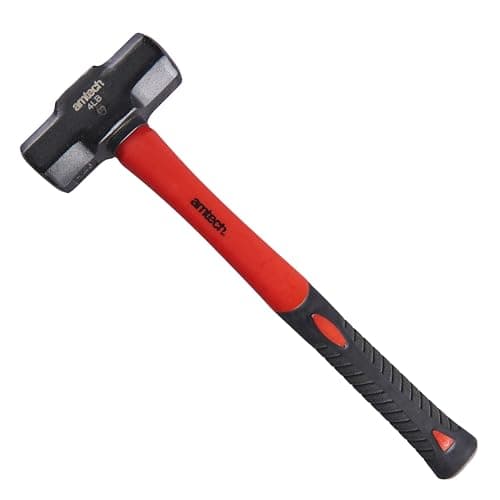 Image of Amtech - Sledge Hammer, Heat Treated Drop Forged Head, Shock Absorbing Fibreglass Shaft with Nylon Jacket, Built for Demolition and Stakes (4 lb / 1.8 kg)