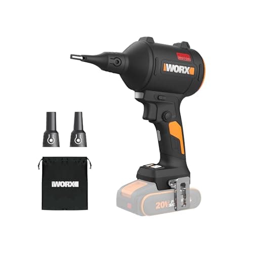 Image of WORX Cordless Blower/Inflator, 20V 39 CFM 470 MPH Brushless High Speed Portable Dust Cleaner for Workshop, Lawn, Yard, Home, Lightweight Handheld Blower, Tool Only, Without Battery & Charger