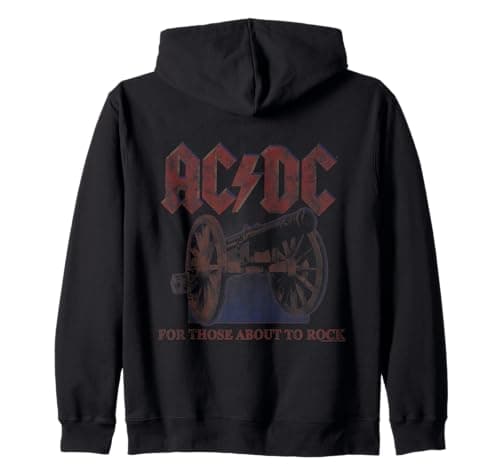 Image of Official AC/DC For Those About To Rock Canon Rock Music Band Zip Hoodie