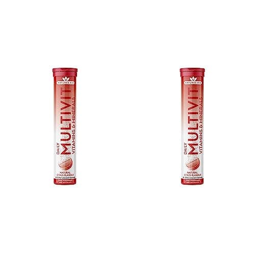 Image of Natures Aid Daily Multivitamin Effervescent, Natural Citrus Flavour, 20 Tablets (Pack of 2)