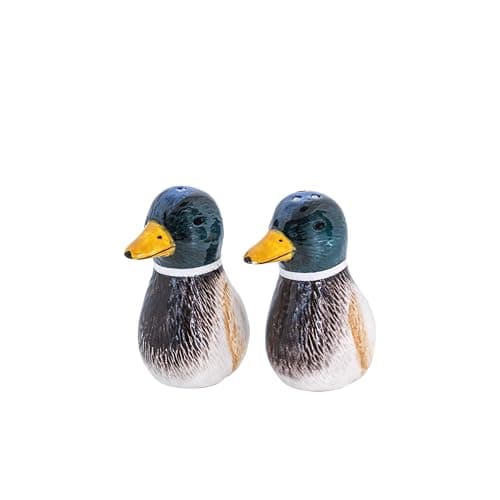 Image of Sass & Belle Mallard Duck Salt & Pepper Shakers - Salt and Pepper Set Decorative Kitchen Accessories for Dining Table Accessories Home Decor Styling Unique House Gifts and Table Decorations