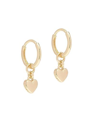 Image of Ted Baker Harrye Tiny Heart Huggie Hoop Earrings For Women (Gold)