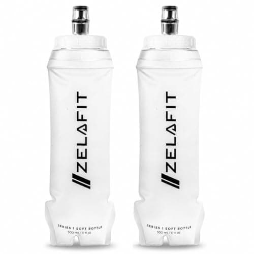Image of ZelaFit® Running Water Bottle 500ml - Collapsible Water Bottle, Perfect Running Accessories - Hydration Vest Compatible Leakproof Soft Flask - Easy-Fill and Lightweight (2)