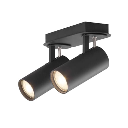 Image of DAWALIGHT Kitchen Lights Ceiling 2 Way Spotlights 5W GU10 LED Ceiling Spot Lights Rotatable Spot Lamp Wall for Bedroom Pictures Dining Room Bar, Black, Aluminum