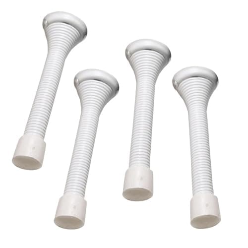 Image of Nesthetics 4 Pack Door Stop Wall, Rust Resistant, Noise Cancellation, 3" Spring Door Stoppers, Protect Doors White