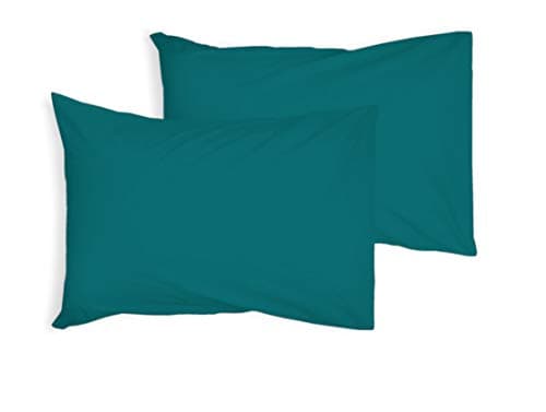 Image of Pair Of Housewife Pillow Cases or Oxford Pillow Cases 200 Thread Count Easy Care Non Iron Percale Polycotton 15 Colours (Teal, Pair of Housewife Pillow Cases)