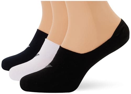 Image of Emporio Armani Man's Casual Cotton 3-Pack Footie Socks, Multicolor, S/M