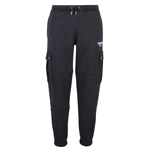 Image of Jack Wills Mens Script Cargo Joggers Cotton Black L