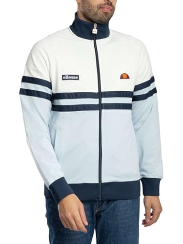 Image of Ellesse Men's Rimini Track Jacket, Off White/Light Blue, L