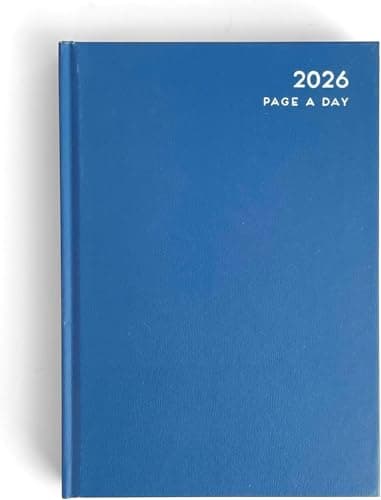 Image of ZOPPER 2026 A4 Day to Page Diary Blue with Full Page for Saturday and Sunday Hardback Cover & Ribbon Marker, Year Planner for Business, Office, Home, Traveling, Organization