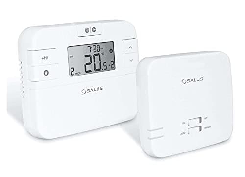 Image of Salus RT510RF+ Wireless Programmable Thermostat & Receiver Kit - Digital Room Thermostat, Boiler Plus Compliant, 5/2 or 7 Day Scheduling, Volt Free & 230V