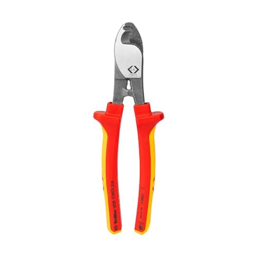 Image of C.K Redline VDE Cable Cutters 210mm, German Made Razor Sharp Electrical Wire Cutter & Stripper, Heavy Duty Croppers for Electrician, Electricians Snips, CK Tools T3973 210