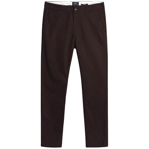 Image of Ben Sherman Men's Slim Fit Chino Pants - Men's Fashion Comfort Stretch Cotton Casual Pants - Stylish Tapered Chinos for Men, Size 34W x 32L, Dark Chocolate
