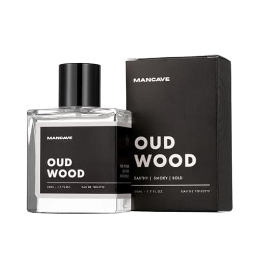 Image of ManCave Oud Wood Fragrance Spray, Eau De Toilette for Men, 50ml, Woody Mens Perfume with Spice, Aftershave Gift for Him, UK Formulated EDT Fragrance