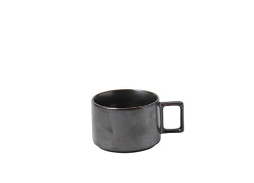 Image of Gohobi Handmade Stoneware Mug – Black & White Minimalist Ceramic Espresso Cup – 125ml & 300ml Options (Black, 125ml)