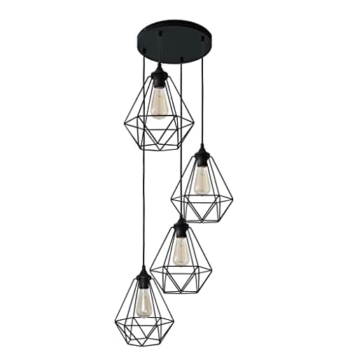 Image of Helam Karo Cluster Pendant Ceiling Light Black 35cm
